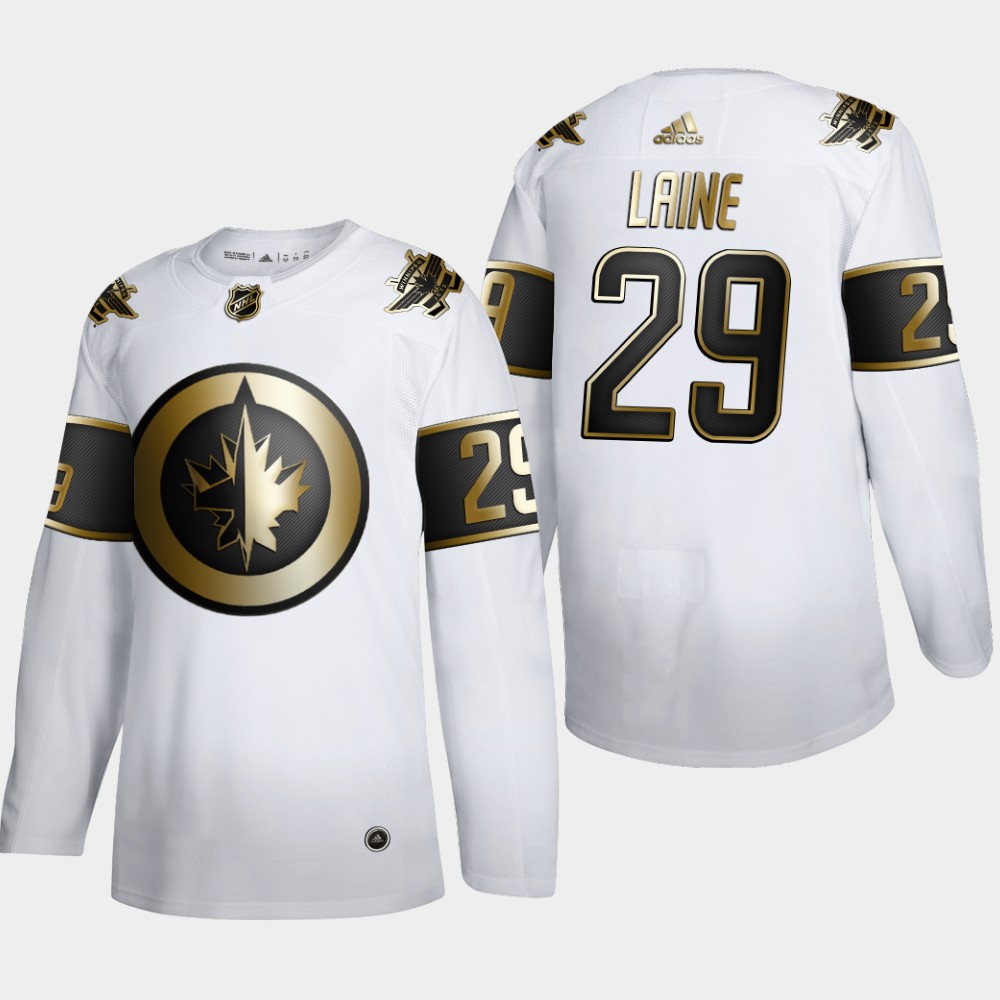 Men Winnipeg Jets #29 Patrik Laine Adidas White Golden Edition Limited Stitched NHL Jersey->winnipeg jets->NHL Jersey